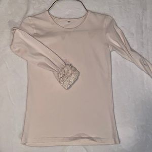 Madison Grace long sleeve ruffle girls shirt size 8 Ivory Cream